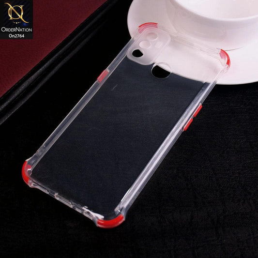 Oppo A53s - Red - Soft Anti Shock Colorfull Corner Back Clear Case