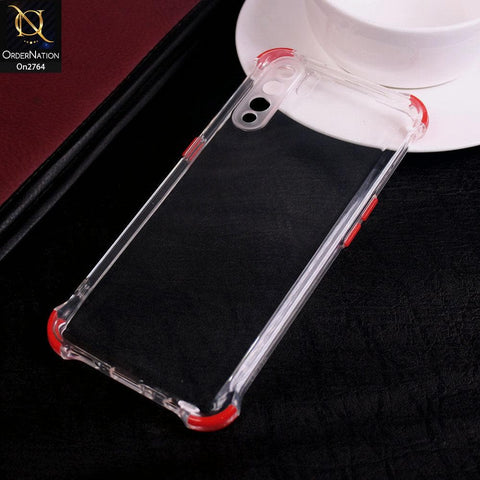 Oppo Reno 3 - Red - Soft Anti Shock Colorfull Corner Back Clear Case