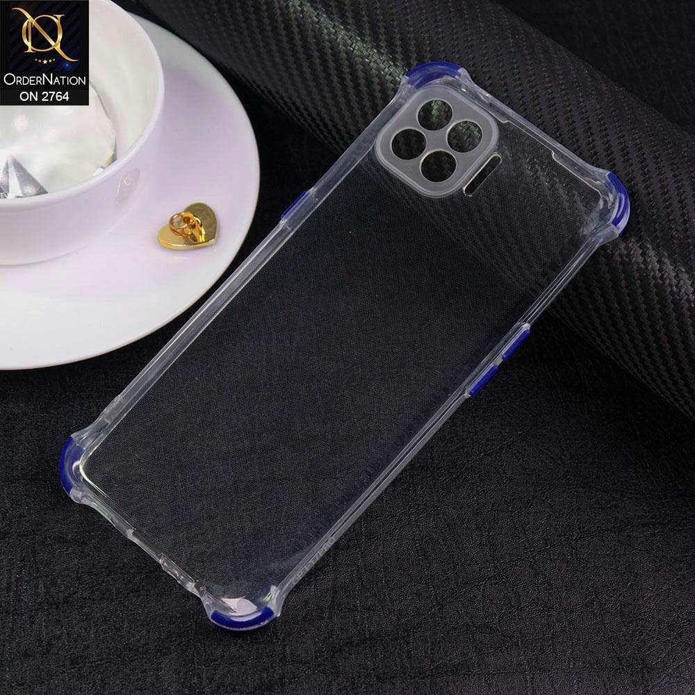 Oppo F17 Pro Cover - Blue - Soft Anti Shock Colorful Corner Back Clear Case