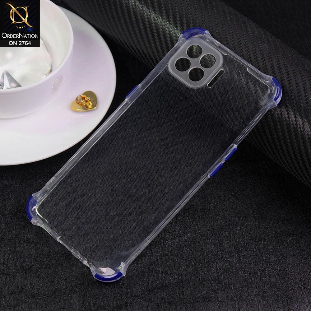 Oppo Reno 4 Lite Cover - Blue - Soft Anti Shock Colorful Corner Back Clear Case