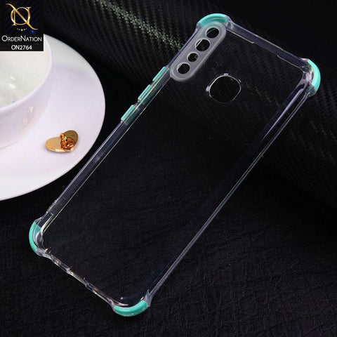 Infinix Hot 8 Cover - Aqua - Soft Anti Shock Colorfull Corner Back Clear Case