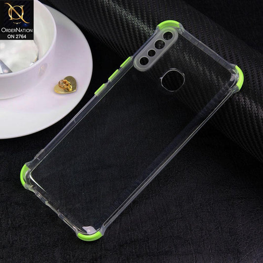 Infinix Hot 8 Cover - Light Green - Soft Anti Shock Colorful Corner Back Clear Case