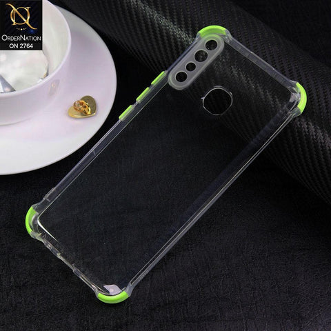 Infinix Hot 8 Cover - Light Green - Soft Anti Shock Colorful Corner Back Clear Case