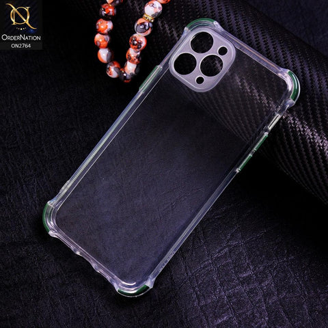 iPhone 11 Pro Cover - Dark Green - Soft Anti Shock Colorful Corner Back Clear Case