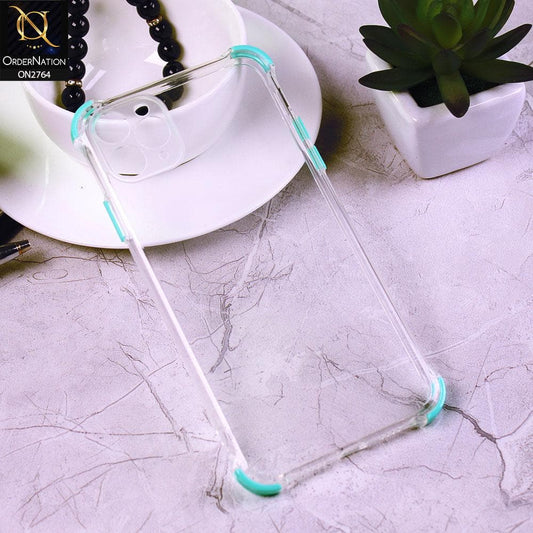 iPhone 11 Pro Max Cover - Aqua - Soft Anti Shock Colorfull Corner Back Clear Case