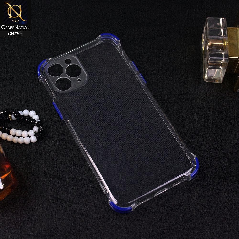 iPhone 11 Pro Max Cover - Blue - Soft Anti Shock Colorful Corner Back Clear Case