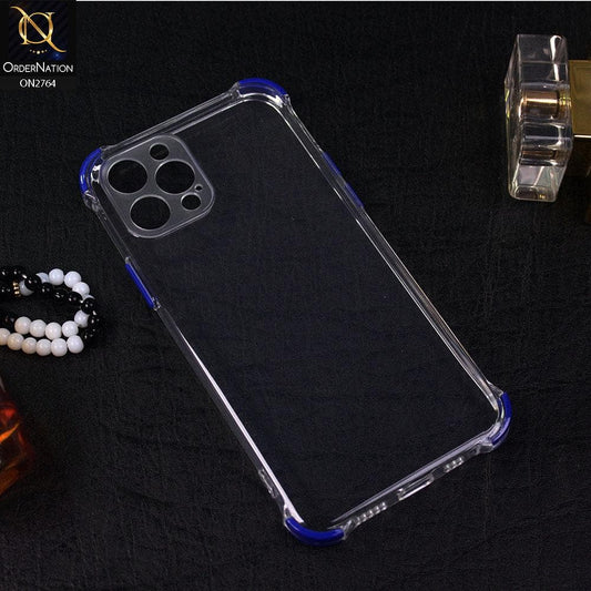 iPhone 12 Pro Cover - Blue - Soft Anti Shock Colorful Corner Back Clear Case