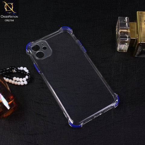 iPhone 12 Mini Cover - Blue - Soft Anti Shock Colorful Corner Back Clear Case