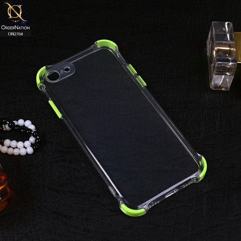 iPhone 8 / 7 Cover - Green - Soft Anti Shock Colorful Corner Back Clear Case