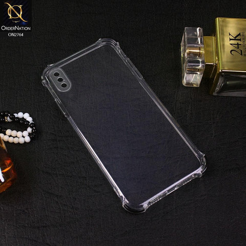 iPhone XS / X Cover - Black - Soft Anti Shock Colorful Corner Back Clear Case