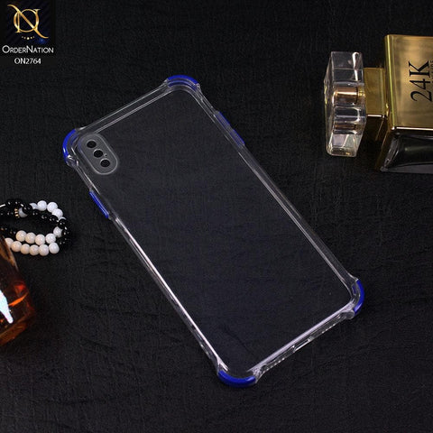iPhone XS Max Cover - Blue - Soft Anti Shock Colorful Corner Back Clear Case