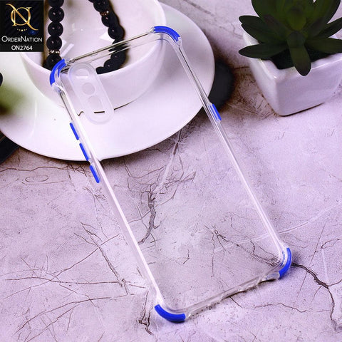 Vivo S1 Cover - Blue - Soft Anti Shock Colorfull Corner Back Clear Case
