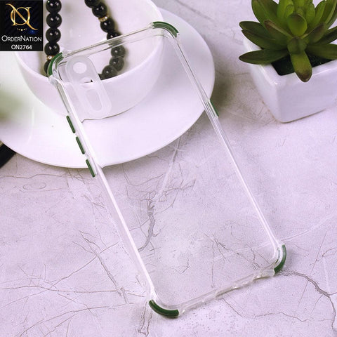 Vivo S1 Cover - Green - Soft Anti Shock Colorfull Corner Back Clear Case