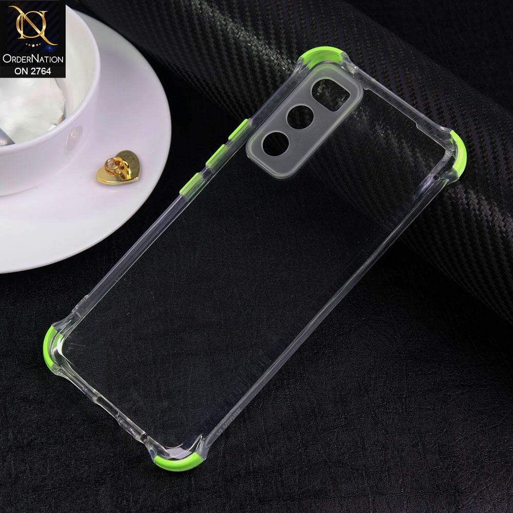 Vivo V20 SE Cover - Light Green - Soft Anti Shock Colorful Corner Back Clear Case