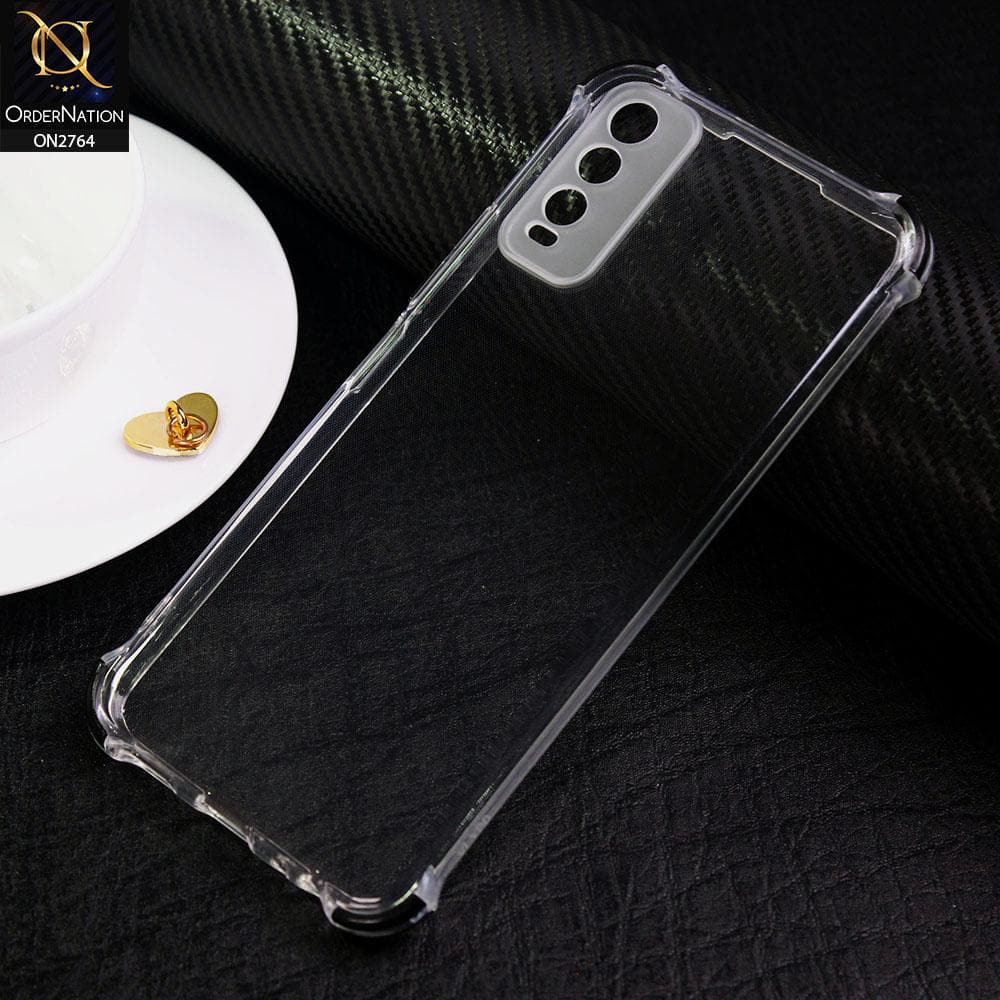 Vivo Y20 Cover - Black - Soft Anti Shock Colorfull Corner Back Clear Case