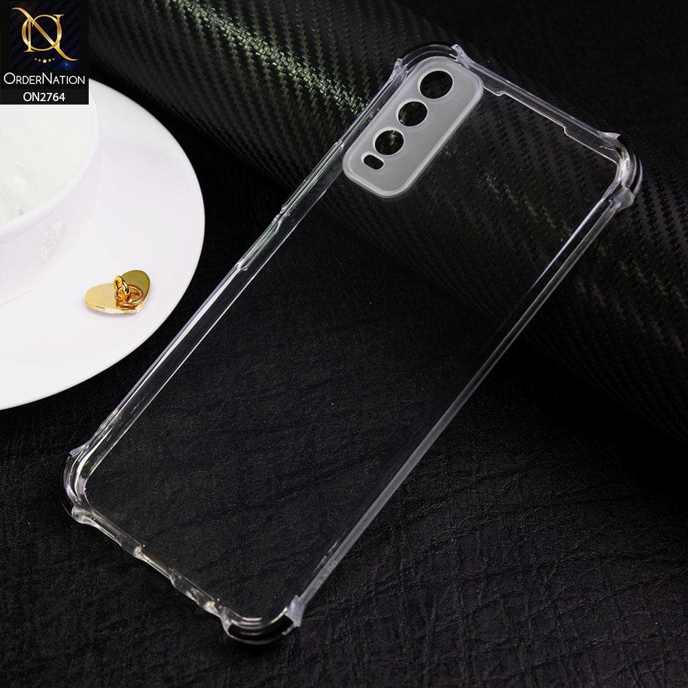 Vivo Y20A Cover - Black - Soft Anti Shock Colorfull Corner Back Clear Case