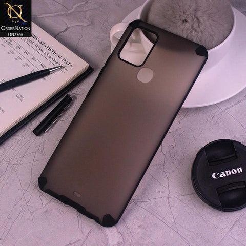 Infinix Hot 10 Cover - Black - New Semi Transparent Matte Anti-Drop Camera Protection Case