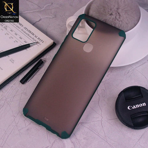 Infinix Hot 10 Cover - Green - New Semi Transparent Matte Anti-Drop Camera Protection Case