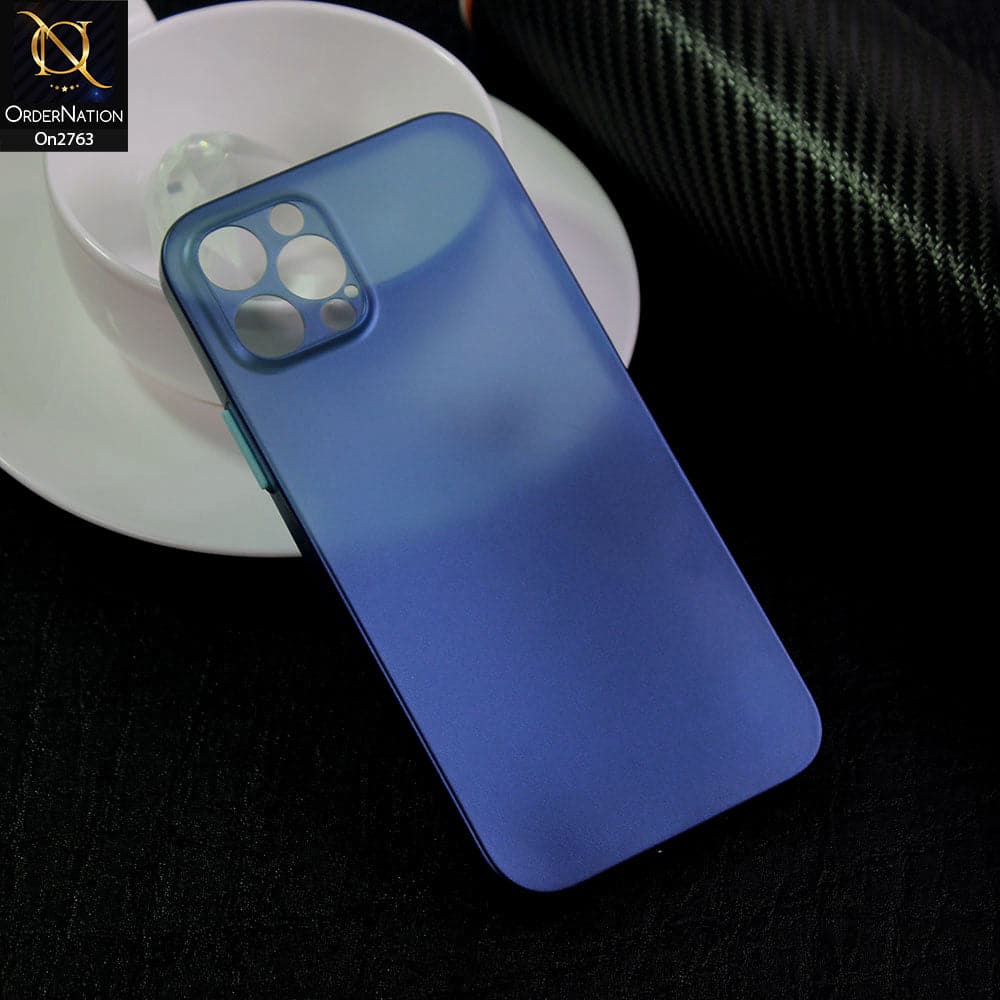 iPhone 12 Pro - Blue - New Colored Semi-Transparent Ultra Thin Paper Shell Case
