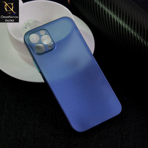 iPhone 12 Pro - Blue - New Colored Semi-Transparent Ultra Thin Paper Shell Case