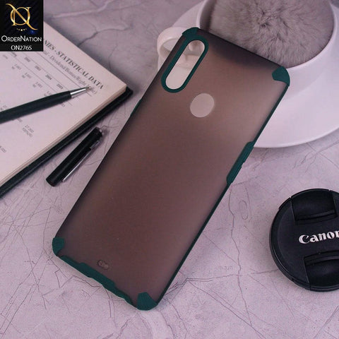 Oppo A8 Cover - Green - New Semi Transparent Matte Anti-Drop Camera Protection Case