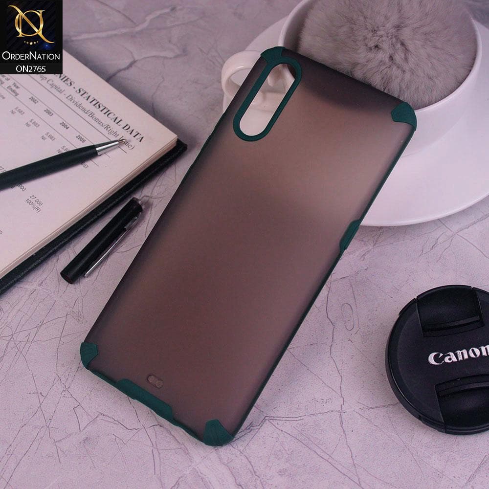Vivo S1 Cover - Green - New Semi Transparent Matte Anti-Drop Camera Protection Case