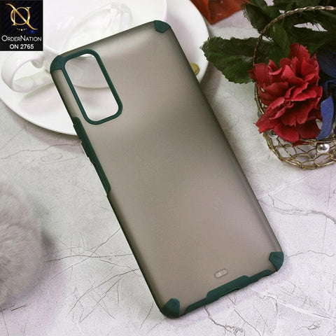 Vivo Y20 Cover - Green - New Semi Transparent Matte Anti-Drop Camera Protection Case