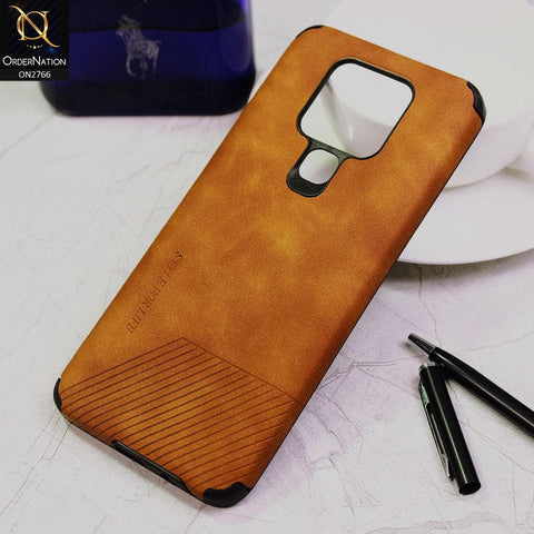 Tecno Camon 16 Pro Cover - Brown - Stylish PU Leather Diagonal Lines Soft Case