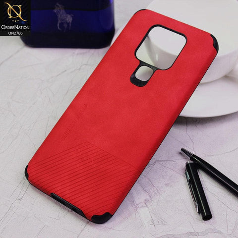Tecno Camon 16 Pro Cover - Red - Stylish PU Leather Diagonal Lines Soft Case
