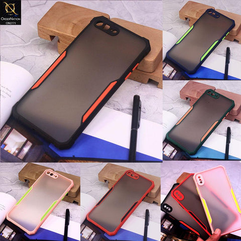 iPhone 8 Plus / 7 Plus Cover - Black - New Stylish Anti-Drop Grip Matte Semi Transparent With Camera Protection Case
