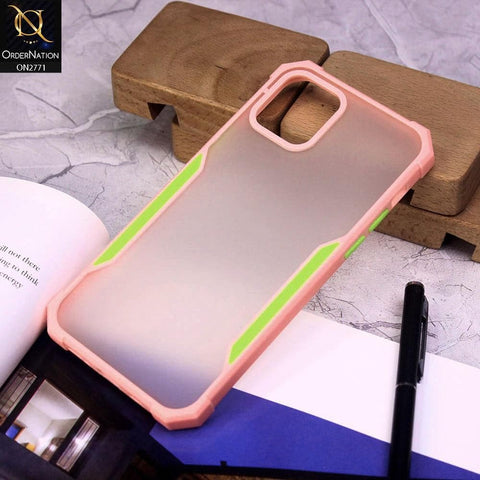 iPhone 12 Cover - Pink - New Stylish Anti-Drop Grip Matte Semi Transparent With Camera Protection Case