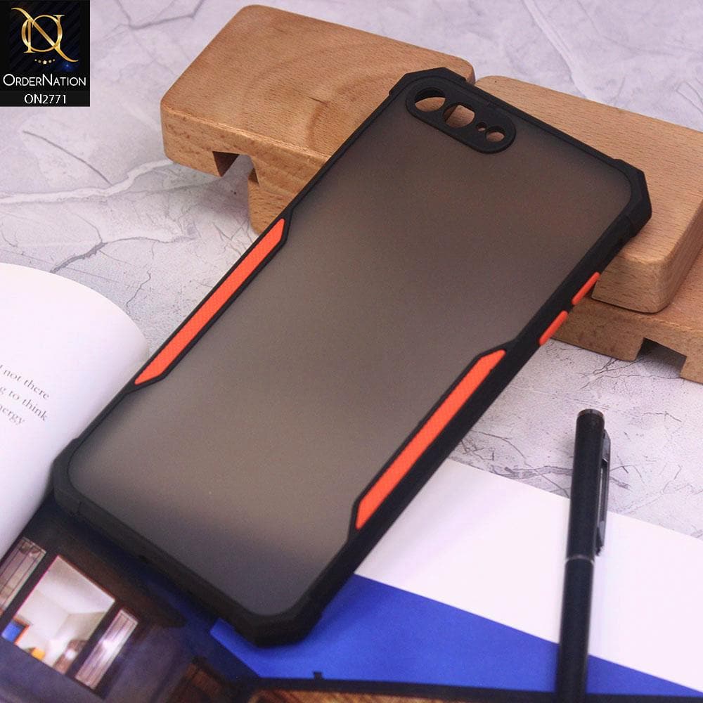 iPhone 8 Plus / 7 Plus Cover - Black - New Stylish Anti-Drop Grip Matte Semi Transparent With Camera Protection Case