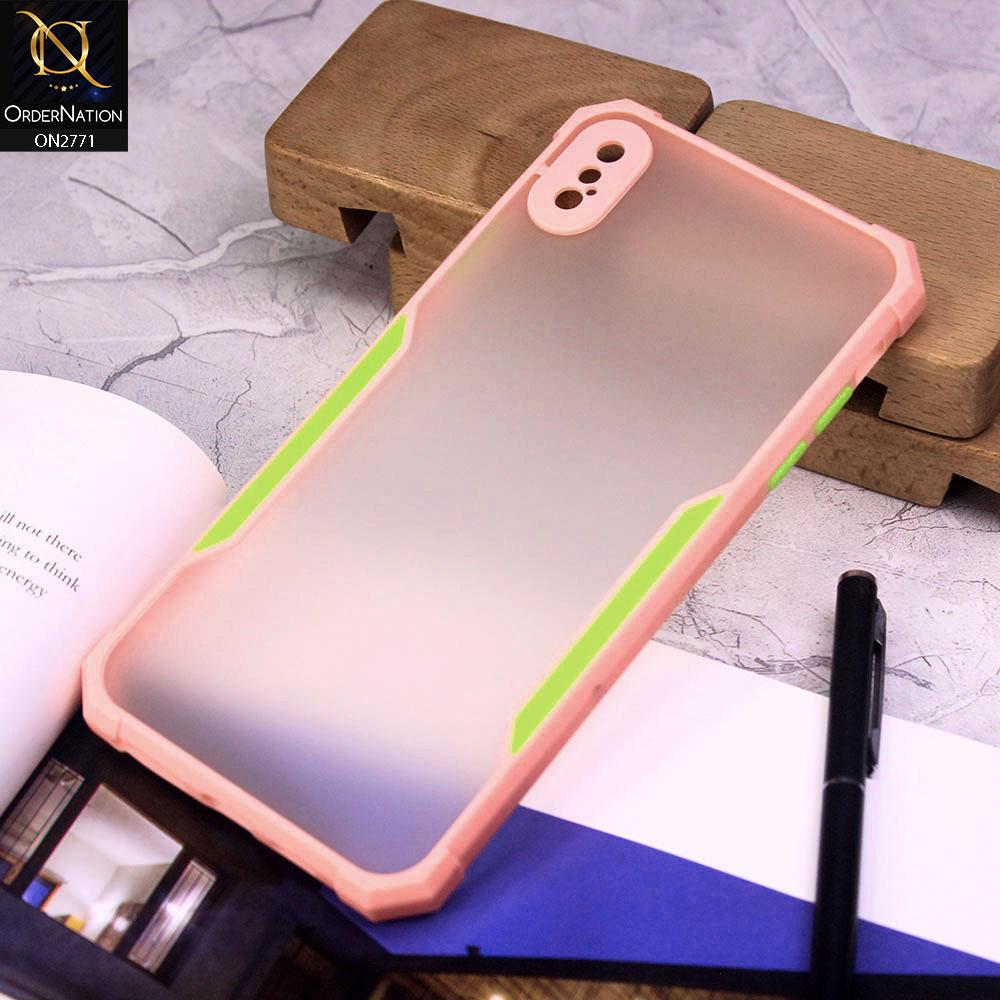 iPhone XS Max Cover - Pink - New Stylish Anti-Drop Grip Matte Semi Transparent With Camera Protection Case