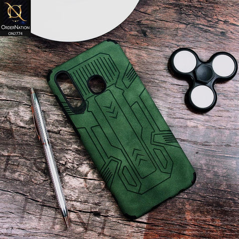 Samsung Galaxy A30 Cover - Green - Soft Synthetic Leather TPU 3D Camera Case