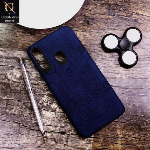 Samsung Galaxy A20s Cover - Blue - Soft Synthetic Leather TPU 3D Camera Case