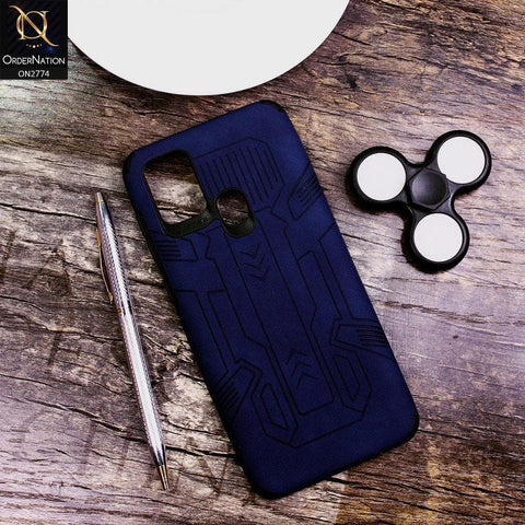 Samsung Galaxy A21s Cover - Blue - Soft Synthetic Leather TPU 3D Camera Case
