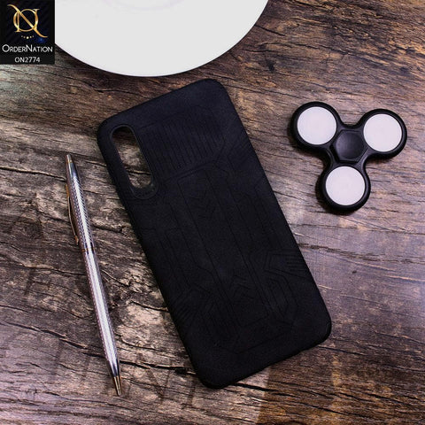 Samsung Galaxy A50 Cover - Black - Soft Synthetic Leather TPU 3D Camera Case