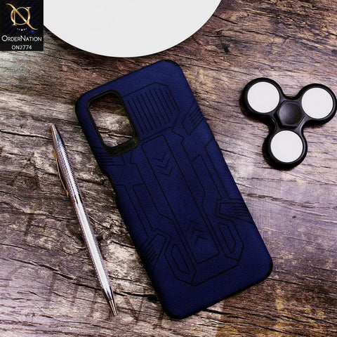 Oppo A52 Cover - Blue - Soft Synthetic Leather TPU 3D Camera Case