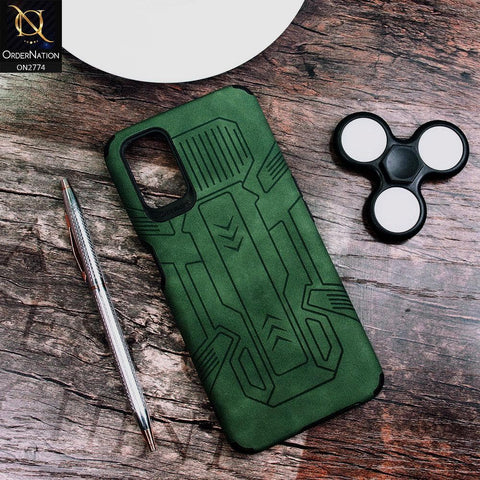 Oppo A52 Cover - Green - Soft Synthetic Leather TPU 3D Camera Case