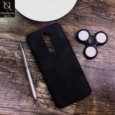 Oppo A5 2020 Cover - Black - Soft Synthetic Leather TPU 3D Camera Case