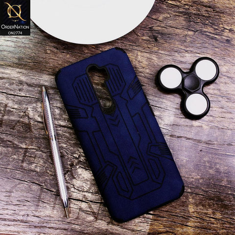 Oppo A9 2020 Cover - Blue - Soft Synthetic Leather TPU 3D Camera Case