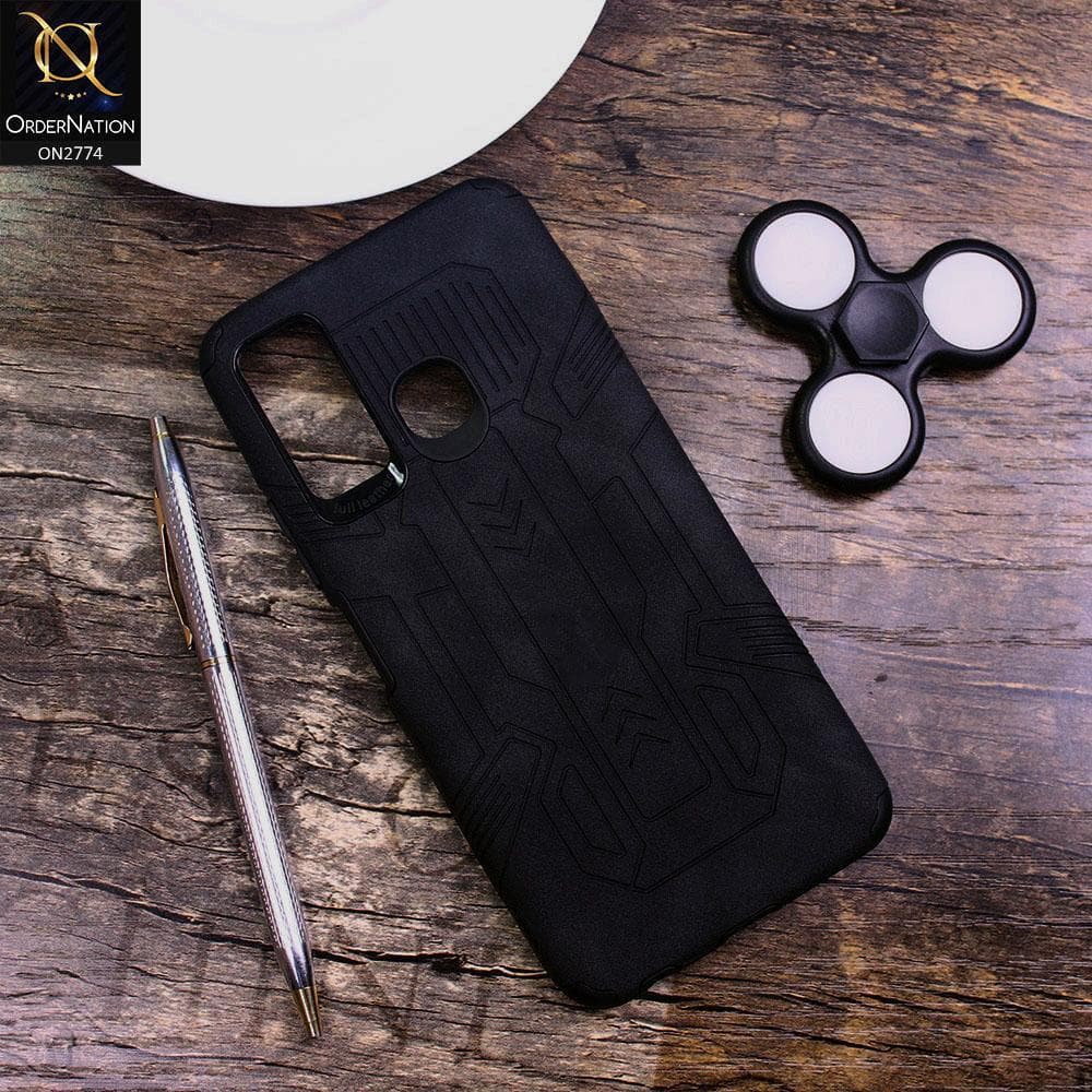 Tecno Camon 15 Cover - Black - Soft Synthetic Leather TPU 3D Camera Case
