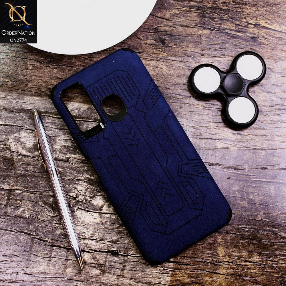 Infinix Hot 9 Cover - Blue - Soft Synthetic Leather TPU 3D Camera Case