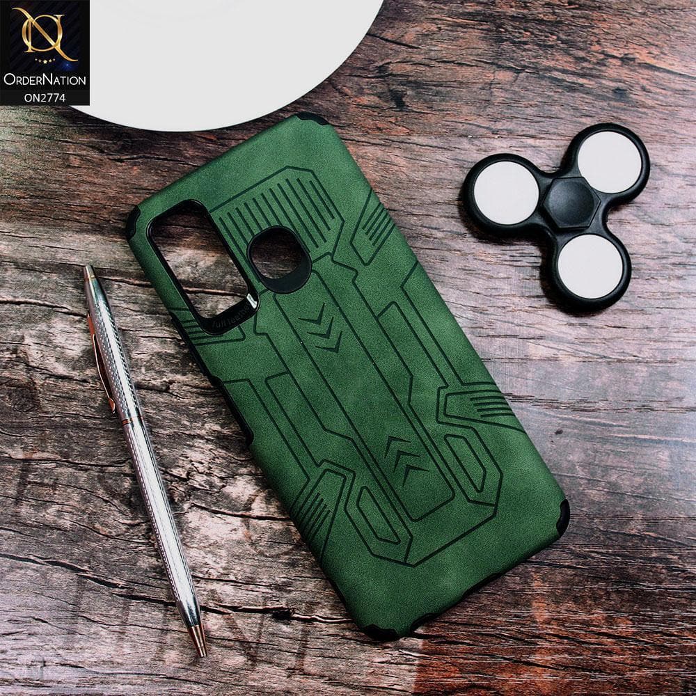 Infinix Hot 9 Pro Cover - Green - Soft Synthetic Leather TPU 3D Camera Case