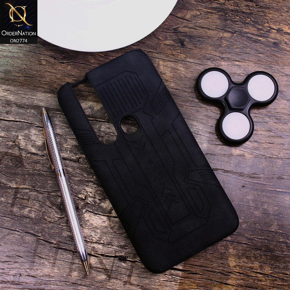 Tecno Camon 15 Premier Cover - Black - Soft Synthetic Leather TPU 3D Camera Case