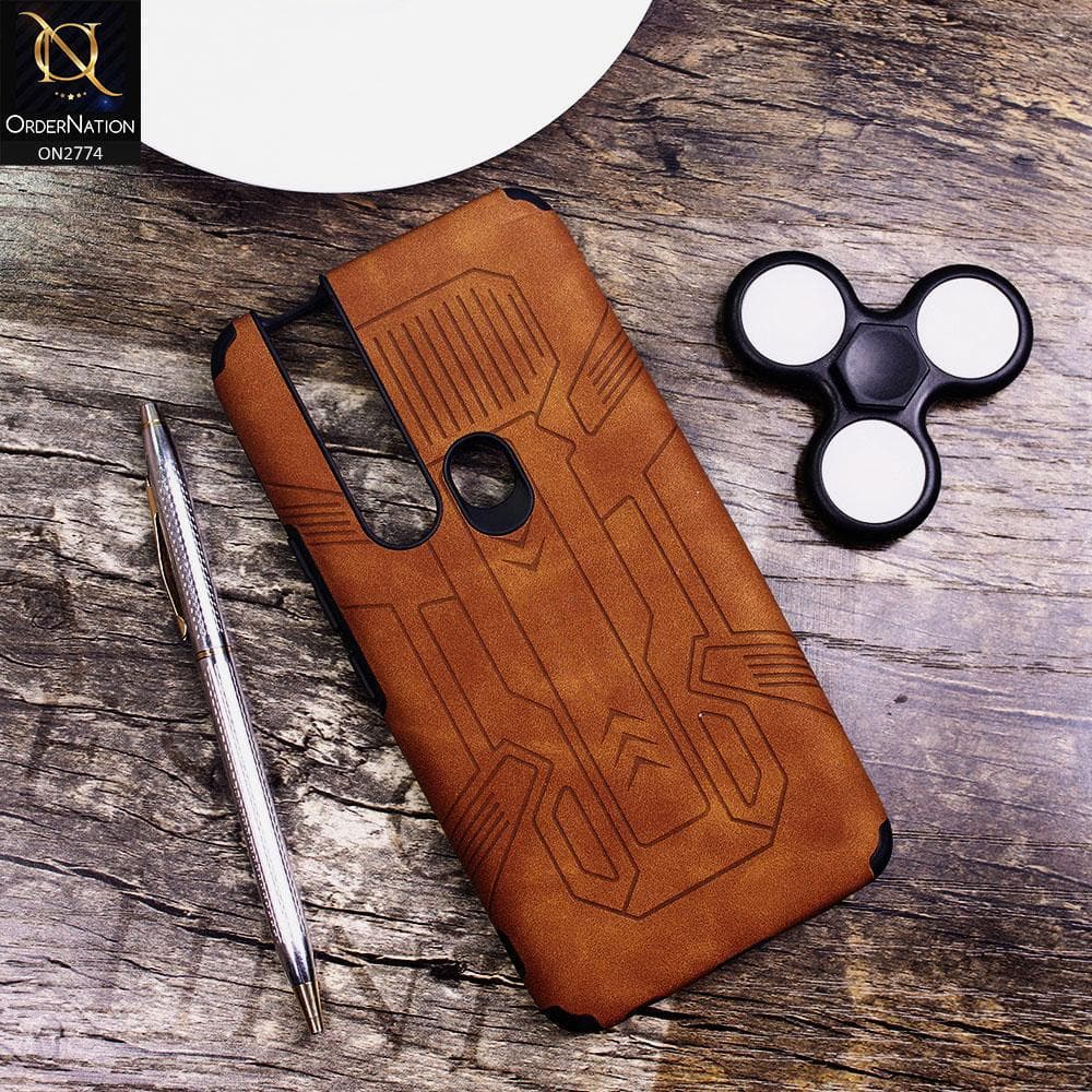 Tecno Camon 15 Premier Cover - Brown - Soft Synthetic Leather TPU 3D Camera Case