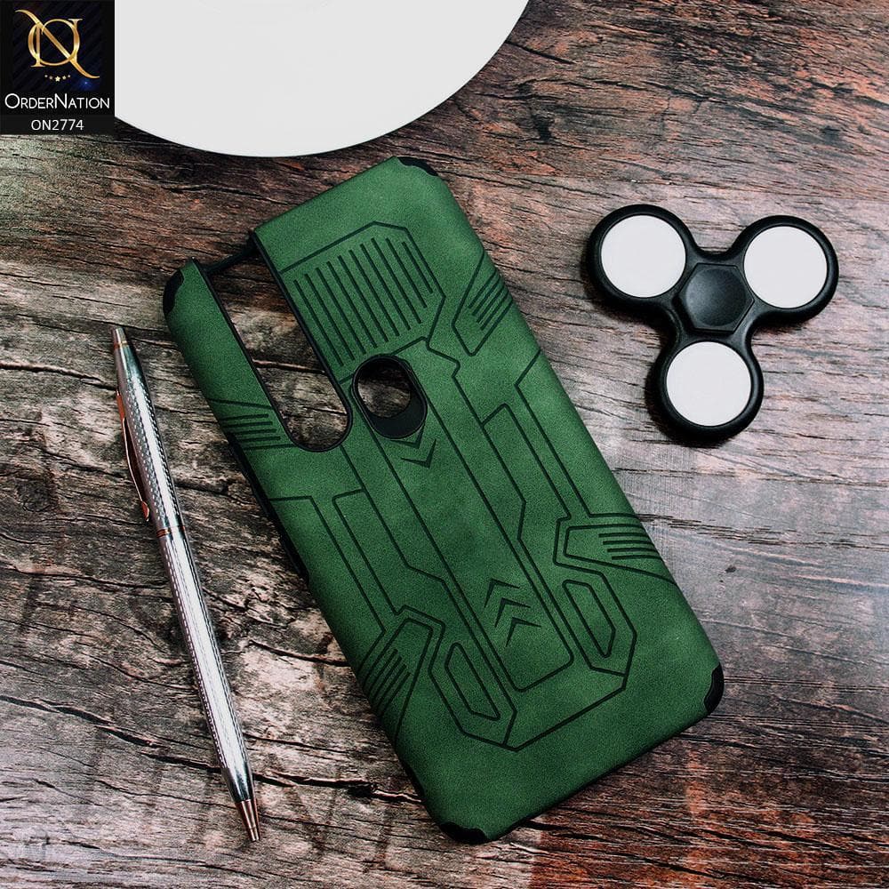 Tecno Camon 15 Pro Cover - Green - Soft Synthetic Leather TPU 3D Camera Case
