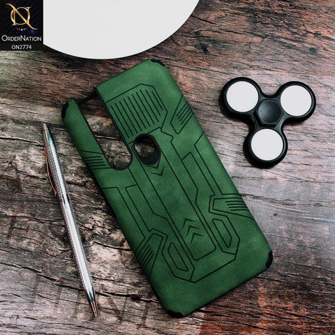 Tecno Camon 15 Premier Cover - Green - Soft Synthetic Leather TPU 3D Camera Case