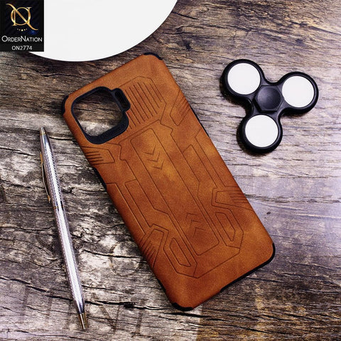 Oppo F17 Pro Cover - Brown - Soft Synthetic Leather TPU 3D Camera Case
