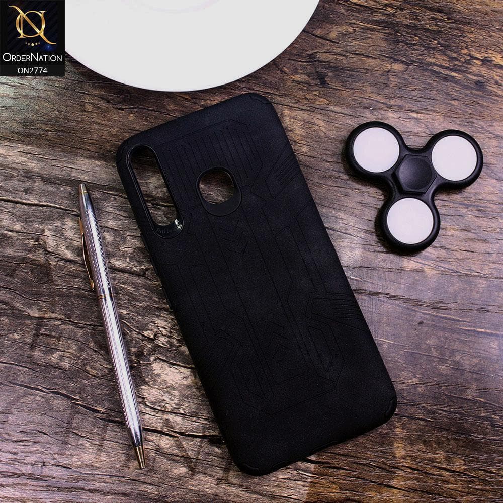Tecno Spark 4 Cover - Black - Soft Synthetic Leather TPU 3D Camera Case
